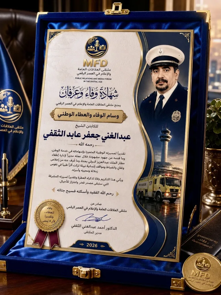 شهادة وفاء وعرفان