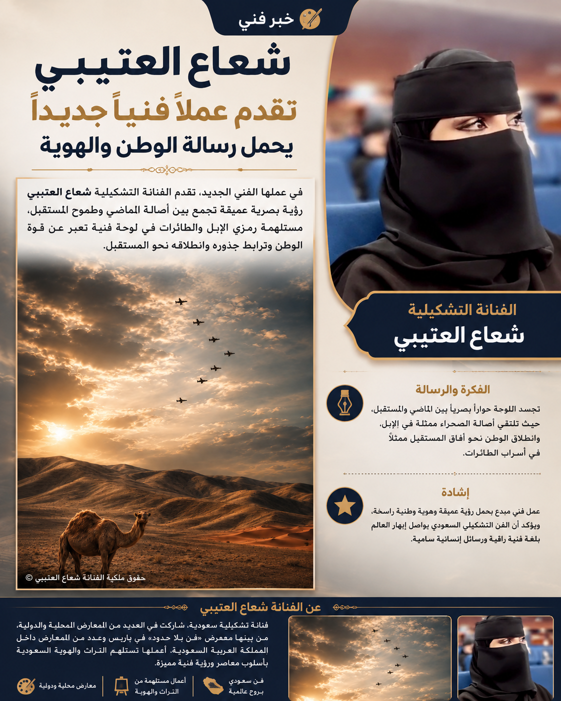 شعاع العتيبي.. حين تتحول اللوحة إلى رسالة وطن