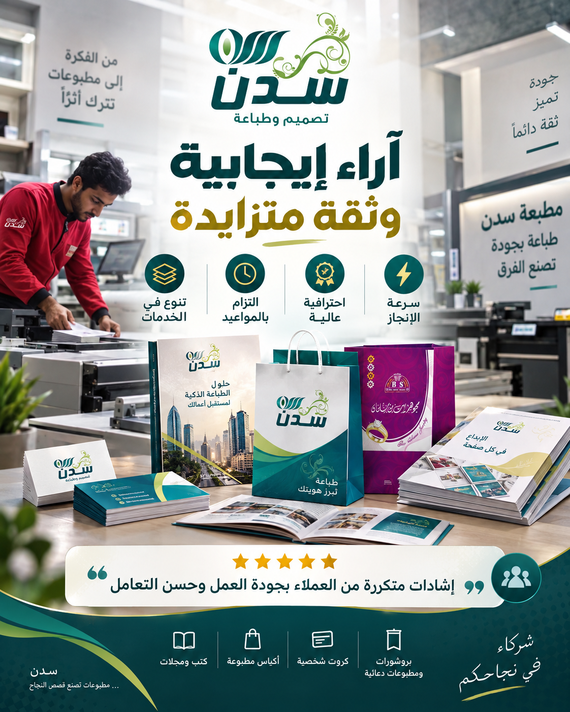 «مطبعة سدن»… حضور احترافي يجمع جودة التصميم ودقة الطباعة وسرعة الإنجاز في جدة
