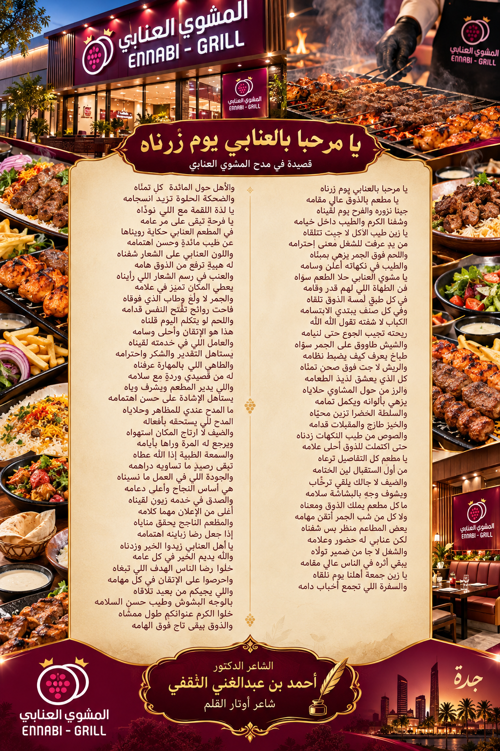«يا عنابي يا لحن المذاق وأوتار الوفاء.. قصيدة محبة من شاعر أوتار القلم في حضرة الكرم والضيافة»